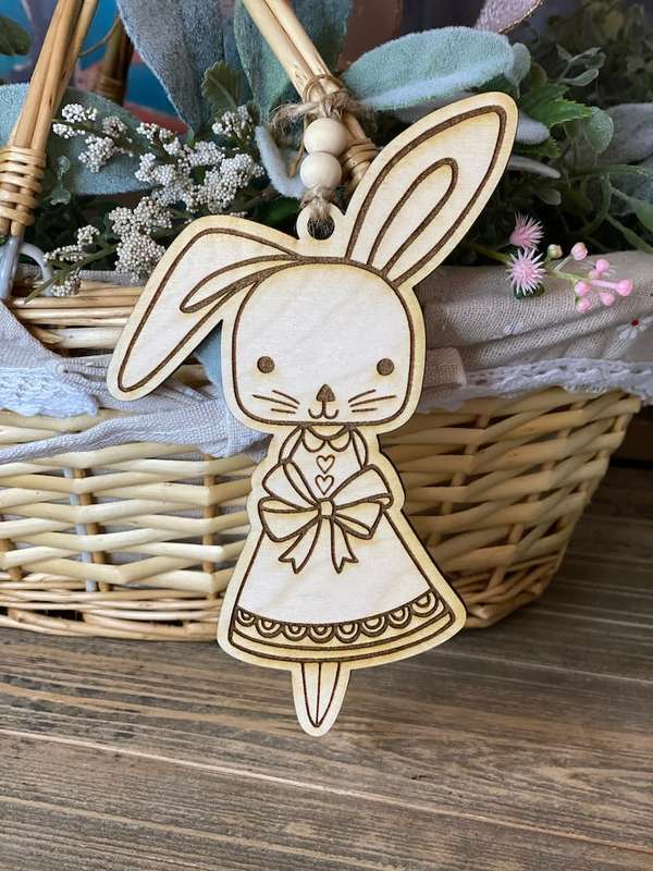 Digital download Easter Bunny svg ornament file for Glowforge and laser cutters SVG FILE ONLY